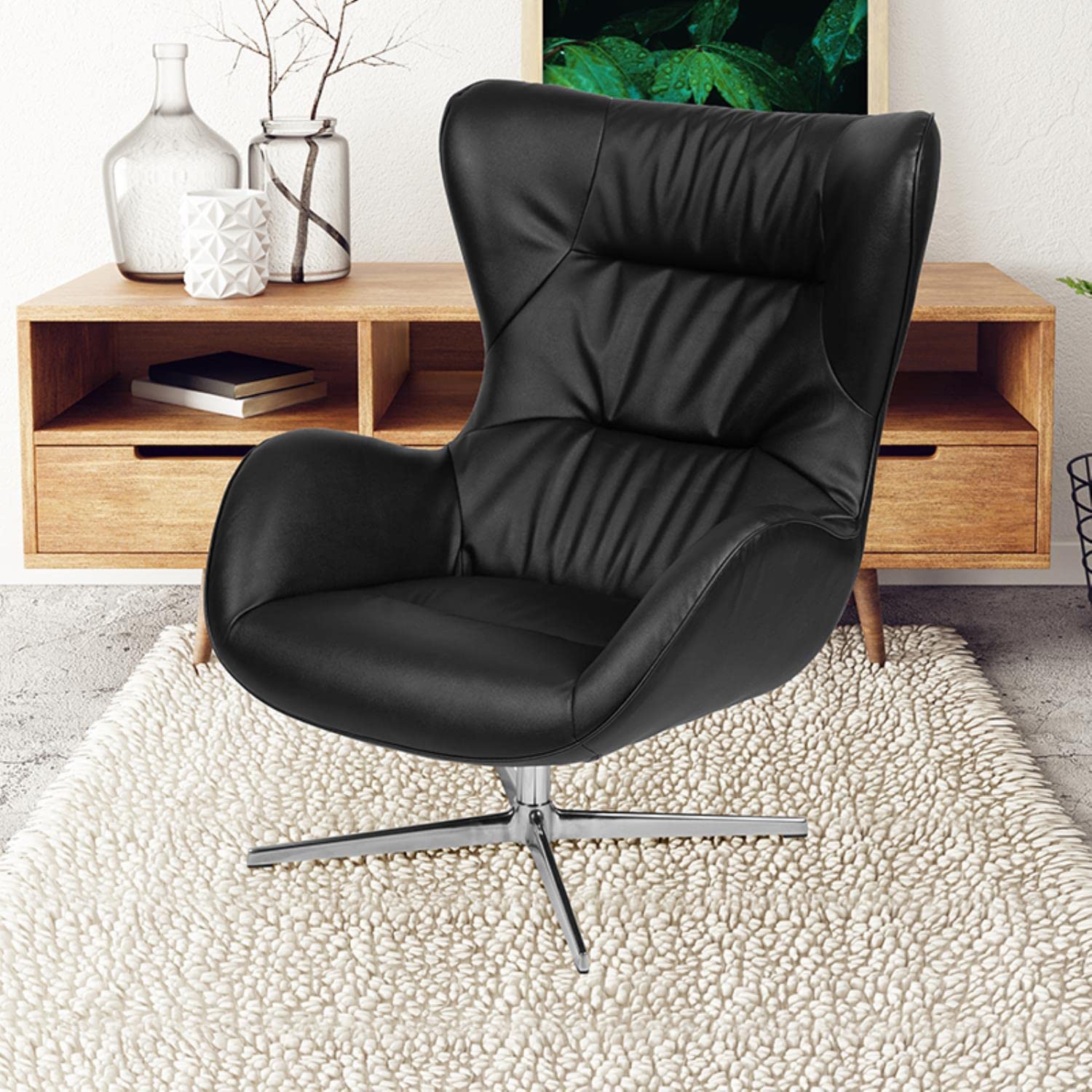 Flash Furniture Rally Swivel Wing Chair - Thumbnail 4
