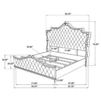 Coaster Home Furnishings Antonella Upholstered Tufted Eastern King Bed Ivory and Camel