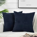 Fancy Homi 2 Packs Navy Blue Euro Decorative Throw Pillow Covers 26X26 Inch For Living Room Couch Bed, Farmhouse Boho Home Decor