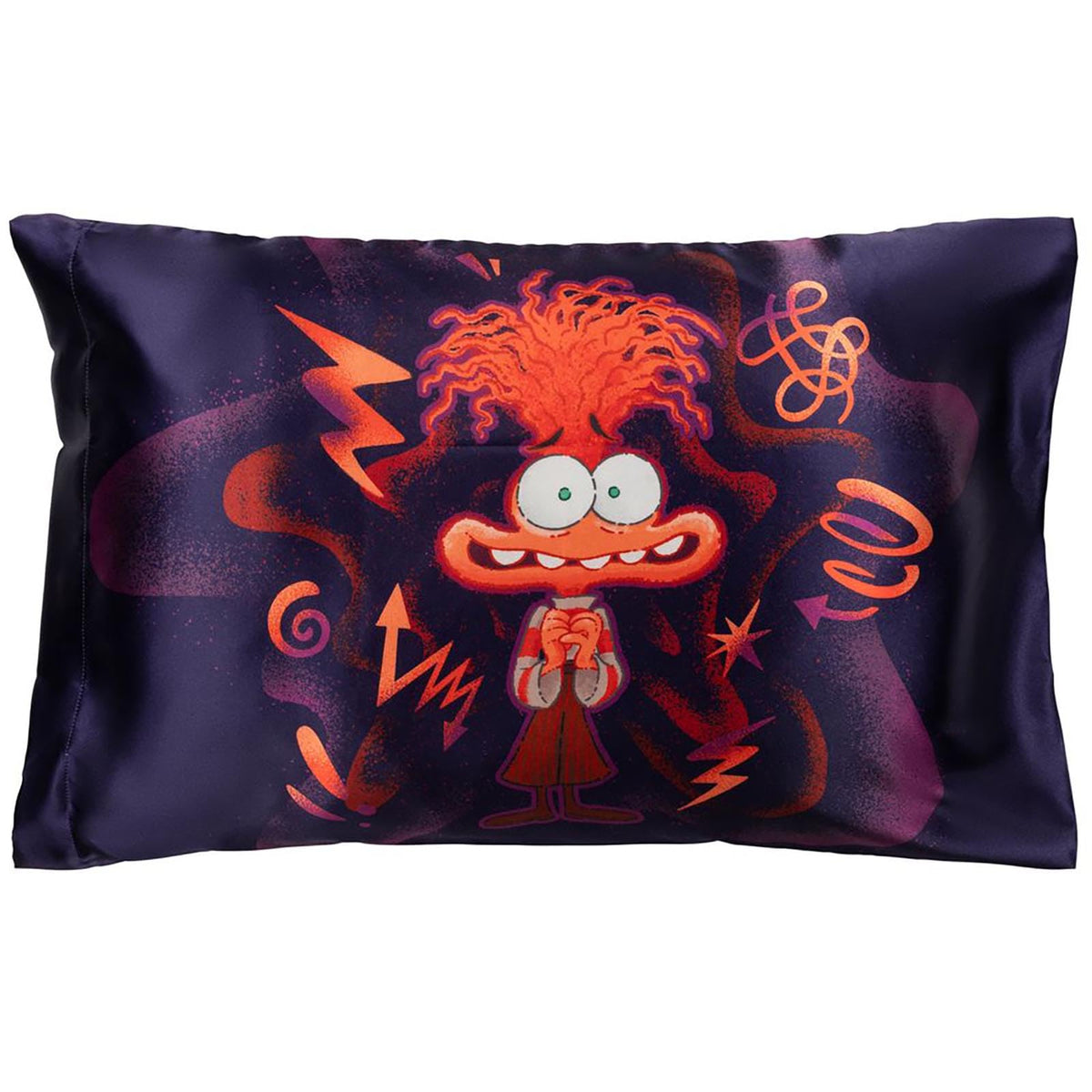 Jay Franco Disney Pixar Inside Out Anxiety Satin Pillowcase - Standard Size 20X30 Inch Silky Soft Dark Purple Premium Pillow Cov