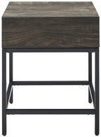 Crosley Furniture Jacobsen Small Side End Table With Storage Drawer For Living Room, Brown Ash