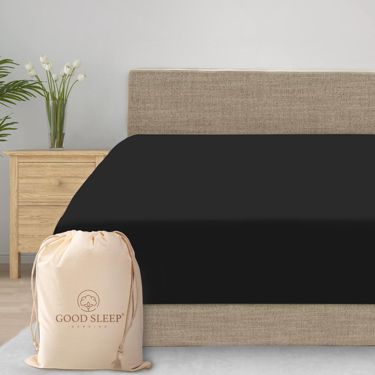 1 Piece Dark Gray King Fitted Sheet, 16 Inch Deep Pocket King Sheets, 800 Tc 100% Egyptian Cotton King Size Fitted Sheet Only, S