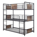 Acme Brantley Metal Frame Triple Bunk Bed in Sandy Black