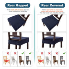 Genina Waterproof Seat Covers For Dining Room Chair Covers Waterproof Dining Chair Covers (4 Pcs-Rear-Covered, Navy Blue)