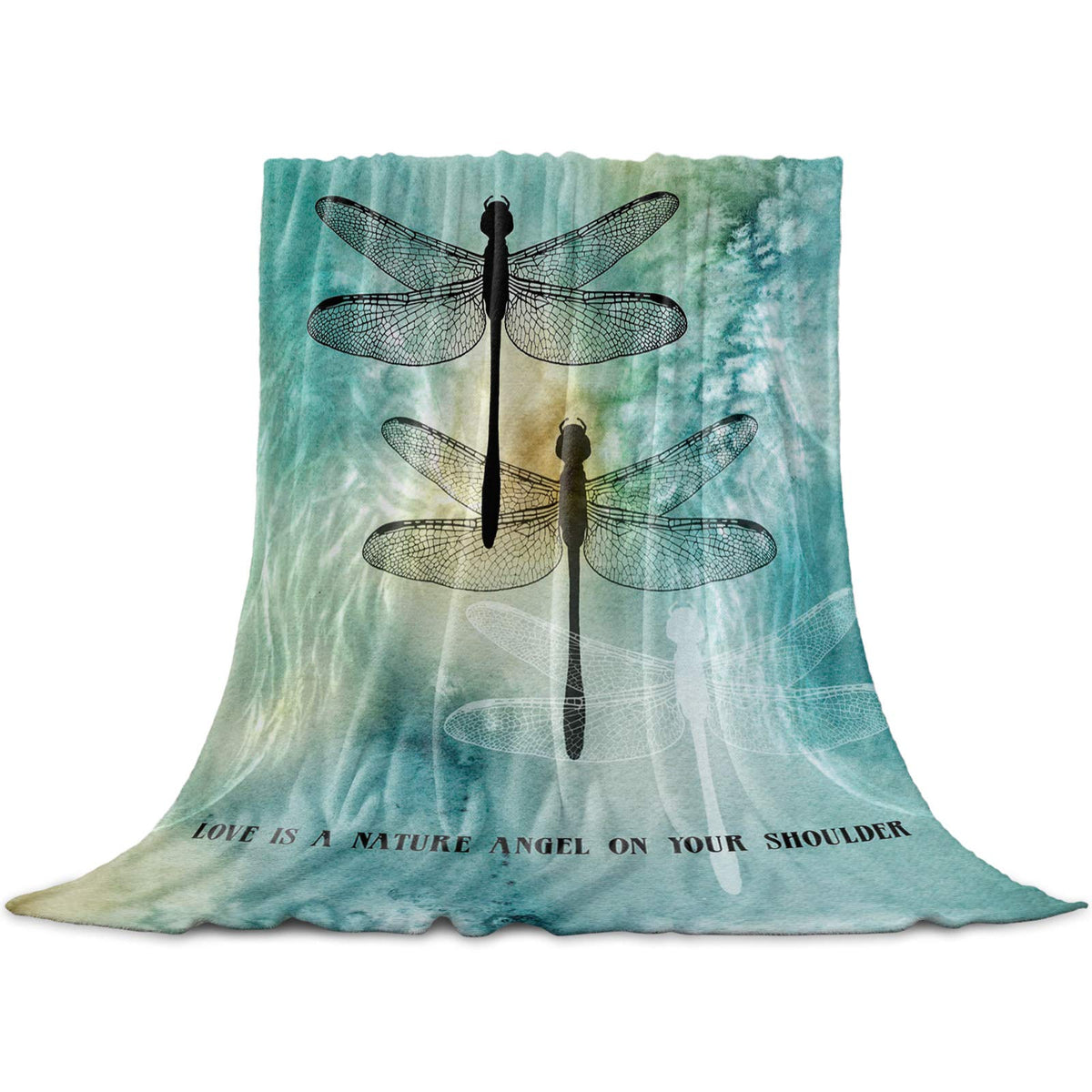 Dragonfly Throw Blanket,Flannel Fleece Blanket,Soft Cozy Fuzzy Comfy Warm Cute Lightweight Blanket For Women Adult Girl,Kid,Baby