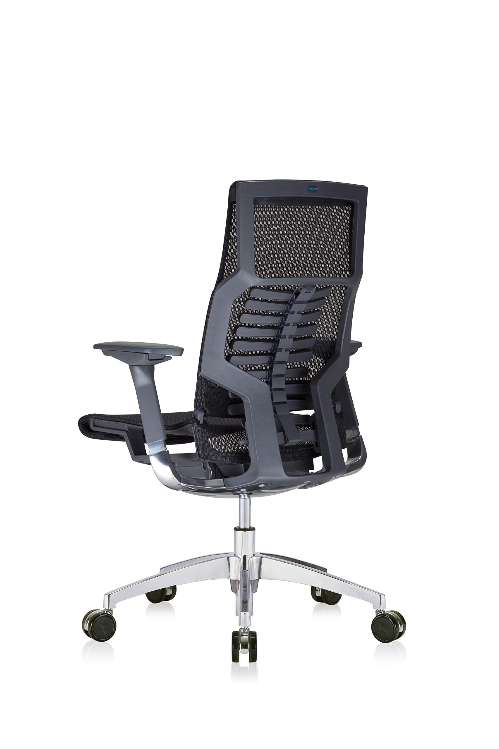 High-Back Mesh Ergonomic Executive Office Chair, Black Mesh/Charcoal Frame By Eurotech