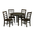 East West Furniture BOPF5-CAP-W 5 Piece Dining Table Set for 4 Includes a Round Kitchen Table and 4 Dinette Chairs, 42x42 Inch, Cappuccino