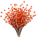 Mauts-inus 10 Pcs Artificial Holly Berries, Fall Decor Thanksgiving Christmas Tree Decorations Flower Wreath DIY Craft, Suitable