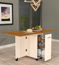 Speciality Panels Folding Dining Table With Storage Cabinet, 6 Seater, Wood Top With Cream Base, 149X74X76 Cm, Rolling Kitchen I