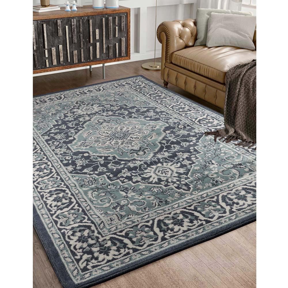 Superior Indoor Area Rug, Plush Carpet Cover, Traditional Oriental Medallion, Perfect for Hallway, Entryway, Living, Dining, Bed