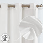 Jinchan Linen Fabric Curtain Room Darkening Window Treatment For Bedroom 72 Inch Long Thermal Insulated Living Room Curtain White 1 Panel
