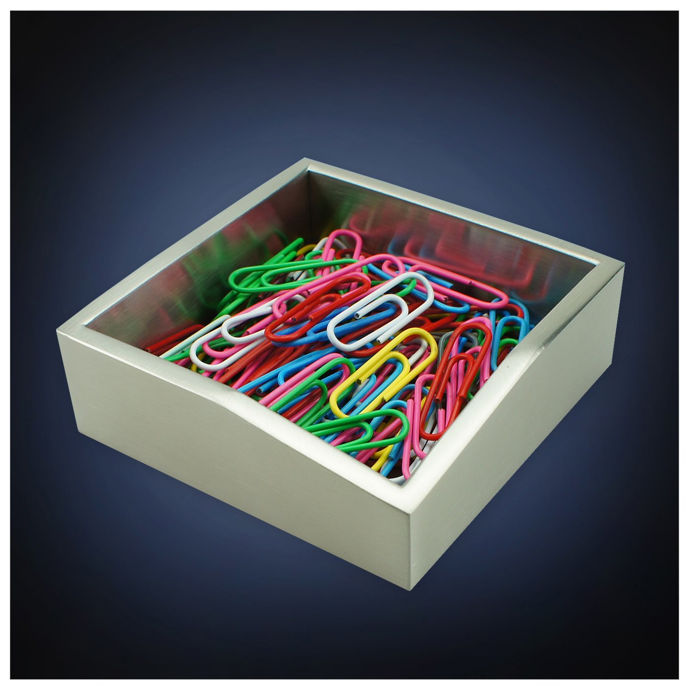 Artsondesk Modern Art Paper Clip Holder/Dispenser - St211 Stainless Steel Satin Finish Patent Applying For Push Pin Safety Pin B