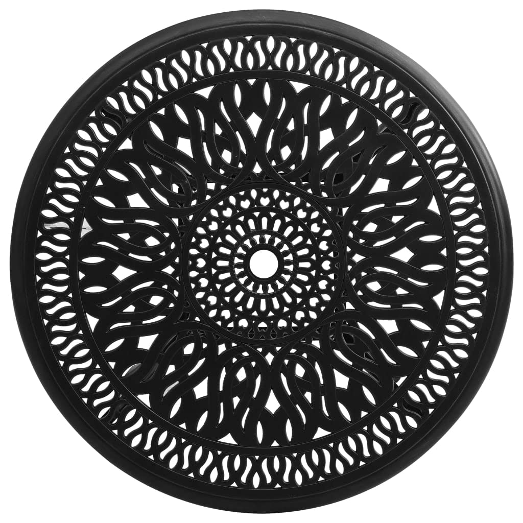 Patio Table Black 35.4"x35.4"x29.1" Cast Aluminum
