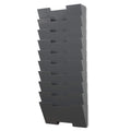 Gray Wall Mount Steel Vertical File Organizer Holder Rack 10 Sectional Modular Design Wider Than Letter Size 13 Inch Multi-Purpo