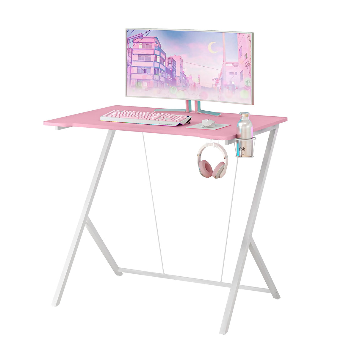 Techni Mobili Pink Small Cup & Headphone Holder-31.5&quot; Wide Gaming Desk