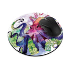 Fincibo Non-Slip Round Mousepad, Colorful Octopus Mouse Pad For Home, Office And Gaming Desk