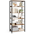 VASAGLE 6-Tier Bookshelf, Bookcase for Office, 11.8 x 23.6 x 70.1 Inches, Shelving Unit, with Back Panels, Industrial Style, for