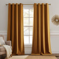 Jinchan Velvet Blackout Curtain For Living Room, Thermal Insulated Luxury Drape For Bedroom 108 Inch Long, Soft Privacy Room Dar