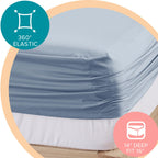 Comfort Spaces Coolmax Moisture Wicking Sheet Set Soft, Fade Resistant, All Elastic Deep Pocket Fits Up To 16' Mattress - Warm Weather Cooling Sheets For Night Sweats, Twin Xl, Blue, 3 Piece
