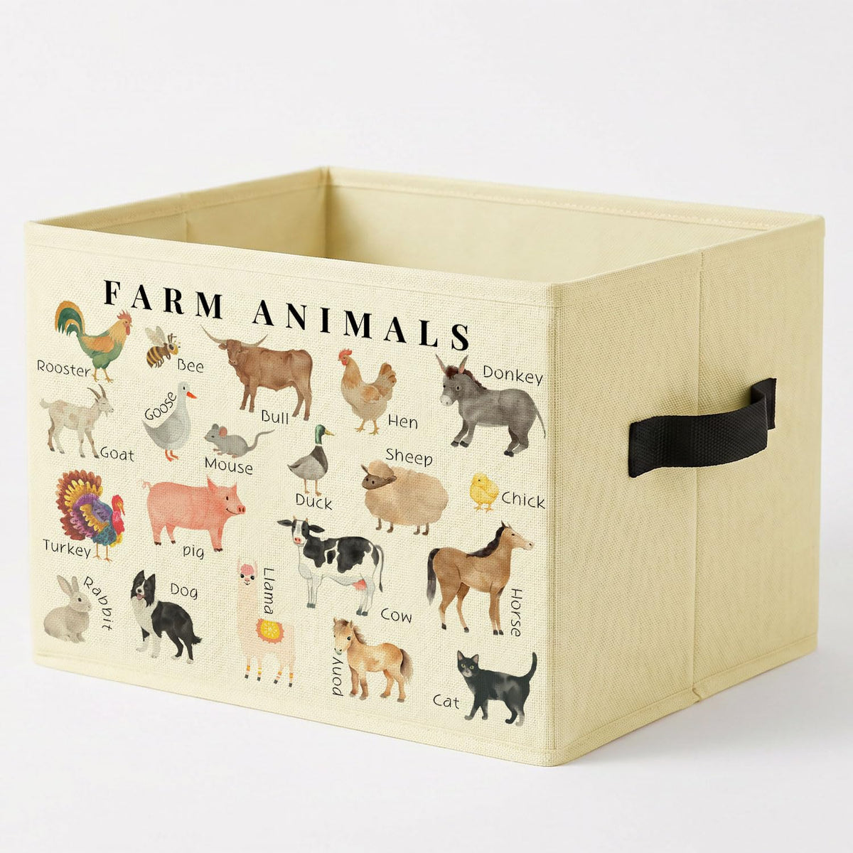 RKQIEG Farm Animals Storage Bins Box with Handles