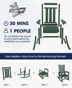 Kingyes Outdoor Patio Rocking Chair, Green