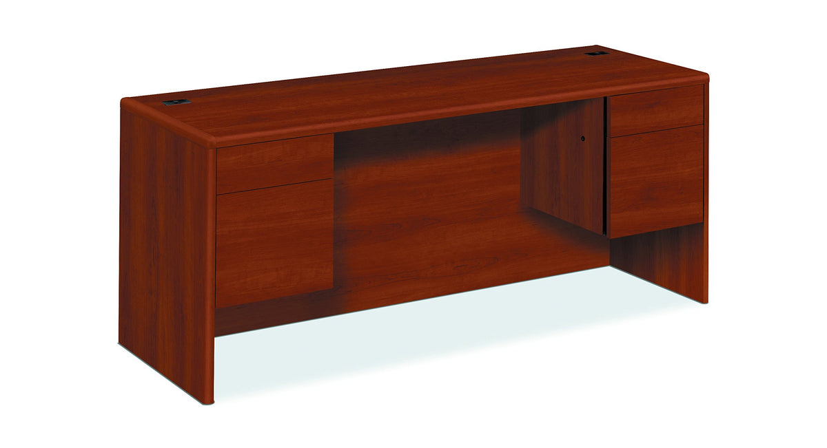 Hon 10743Co 10700 Kneespace Credenza, 3/4 Height Pedestals, 72W X 24D X 29 1/2H, Cognac