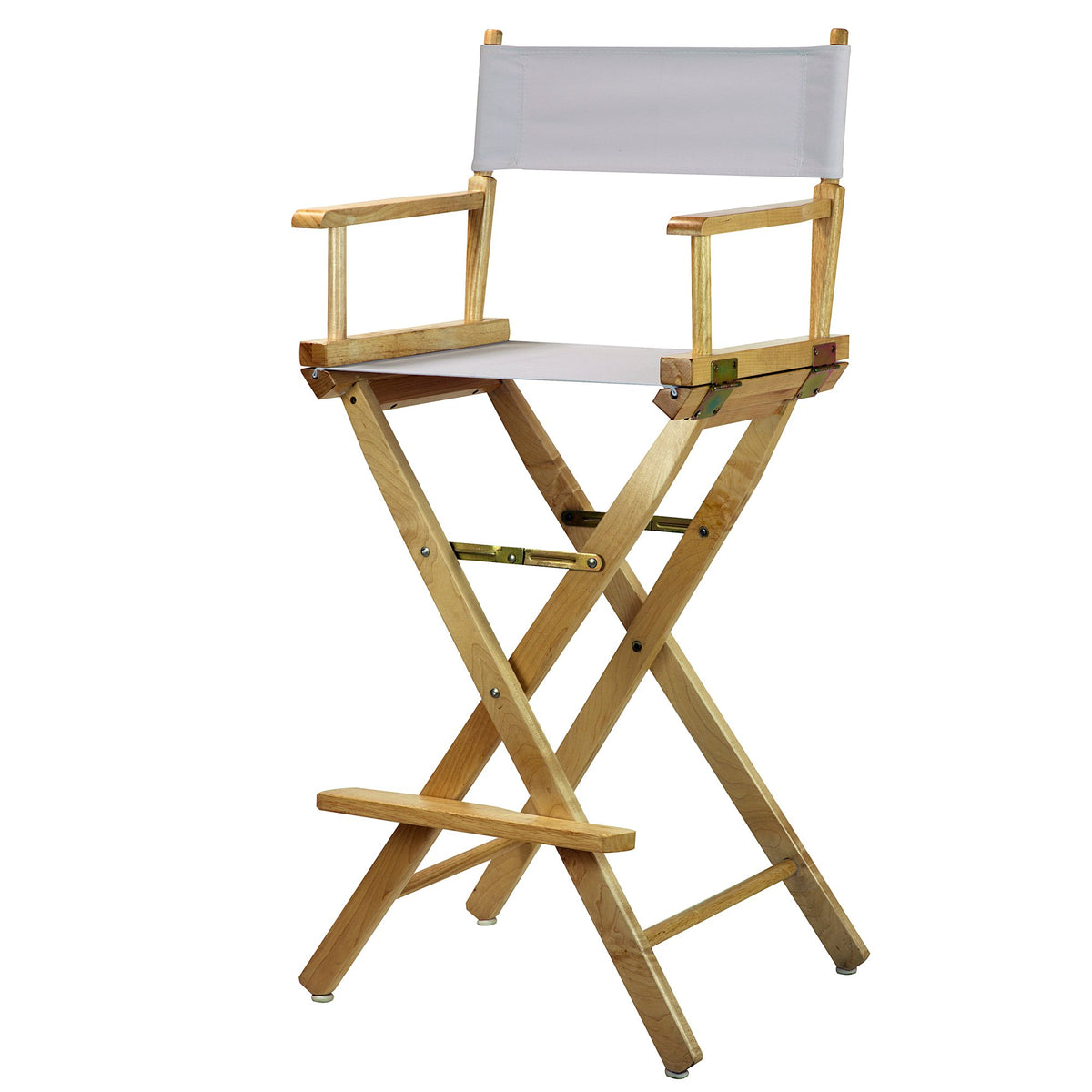 Casual Home 30&quot; Director'S Chair Natural Frame-With White Canvas, Bar Height