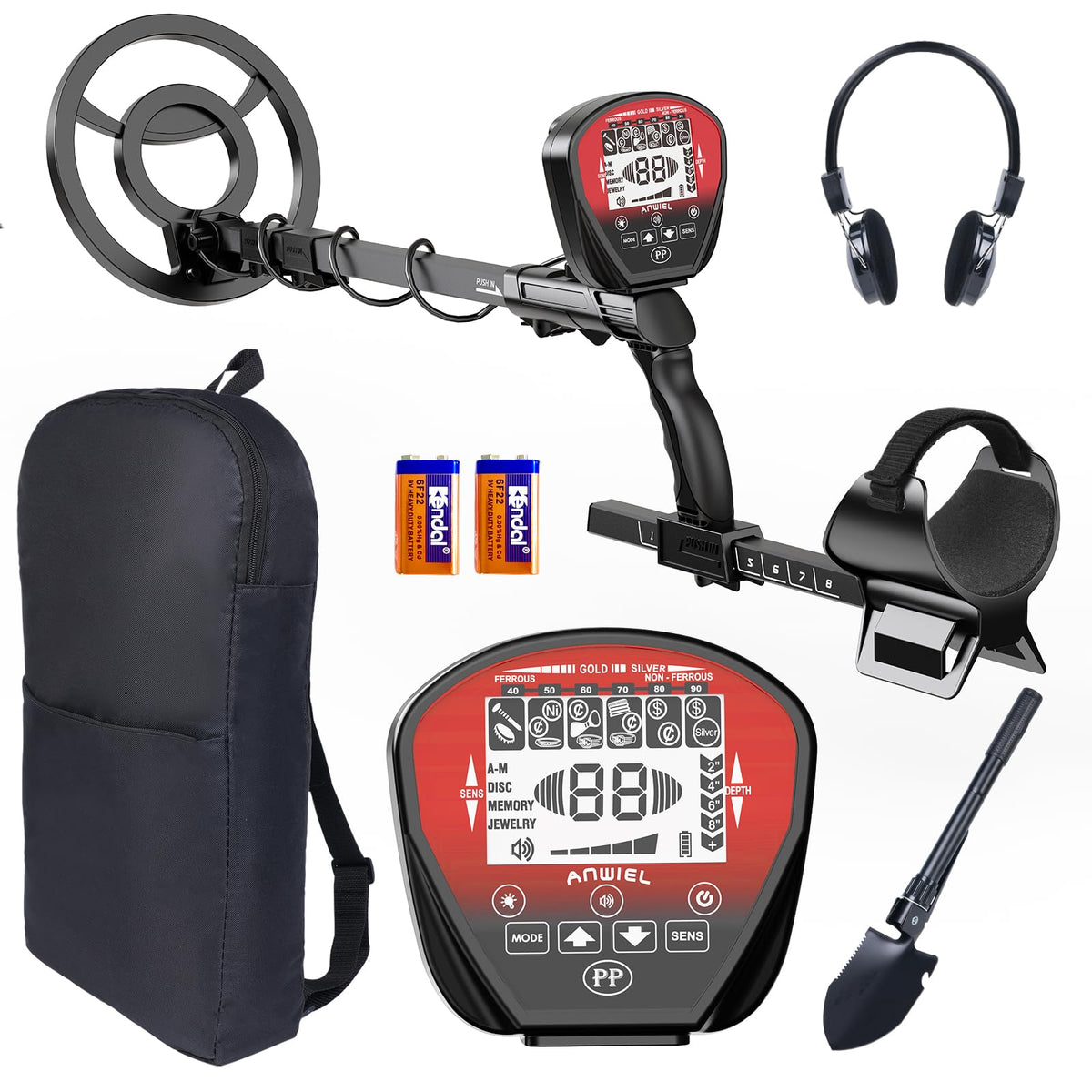Metal Detector For Adults Professional, Gold Metal Detector, Higher Accuracy Gold Detector With Backlit Lcd Display, 5 Mode, Ip6