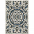 HomeRoots 507473 6 x 9 ft. Geometric Stain Resistant Rectangle Indoor & Outdoor Area Rug Beige