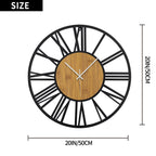 1St Owned Large Wall Clocks For Living Room Decor- Modern 20 Inch Silent Non Ticking Black Roman Numbers Metal Clocks For Farmho