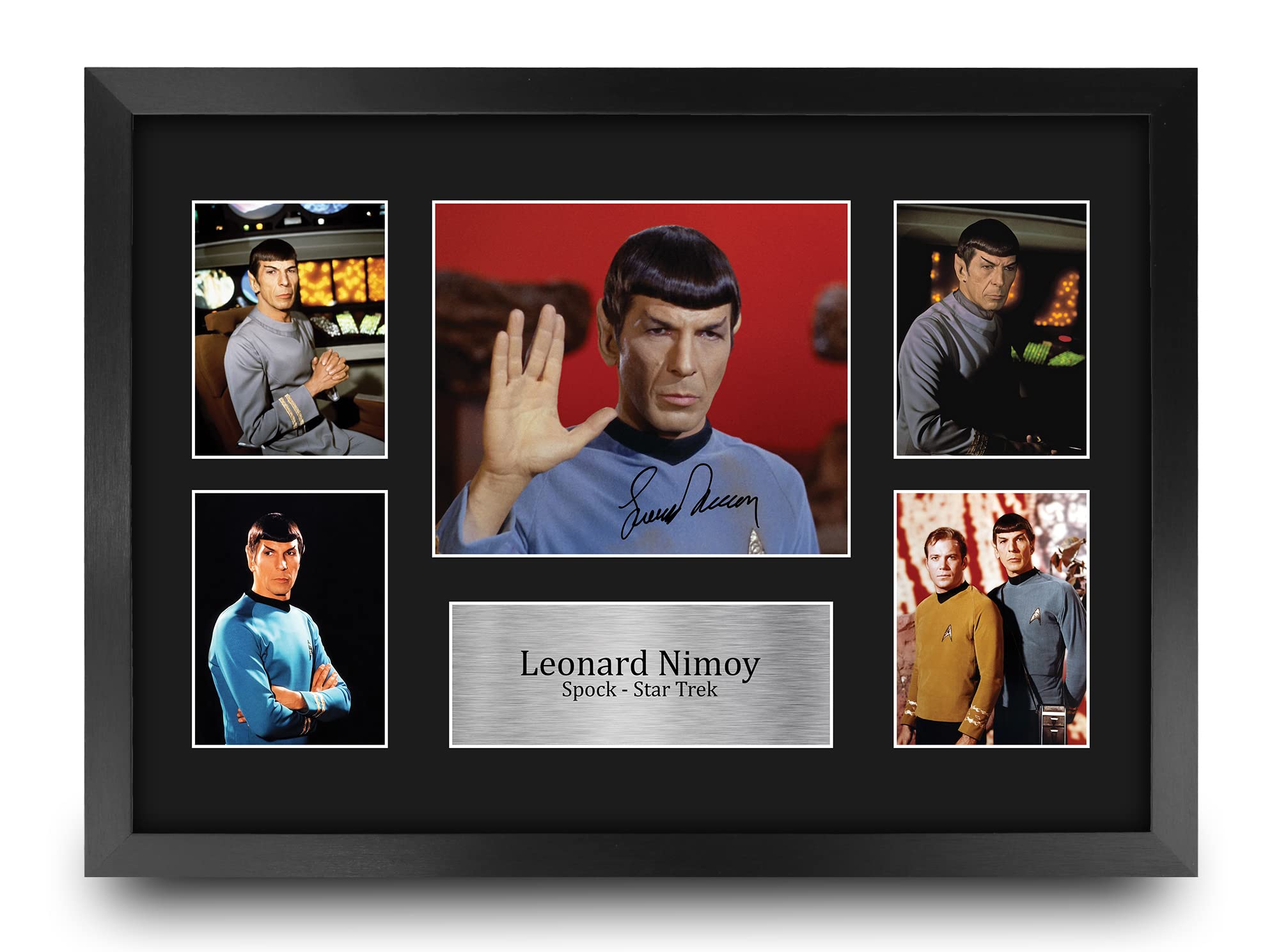 HWC Trading Leonard Nimoy Star Trek 16 x 12 inch (A3) Printed Gifts Signed Autograph Picture for TV Show Fans - 16 x 12 Framed