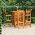 vidaXL Patio Bar Set 5 Piece, Dining Table Set for Outdoor, Bar Table for Garden Yard, Patio Bar Stool, Farmhouse, Solid Wood Acacia