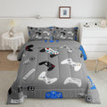 Feelyou Video Game Comforter Set Console Gamer Gray Bedding Set For Kids Boys Girls Various Gamepad Comforter Modern Game Contro