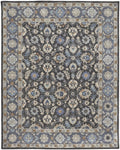 HomeRoots 514831 9 x 12 ft. Taupe Blue & Ivory Wool Floral Hand Tufted Handmade Stain Resistant Rectangle Area Rug