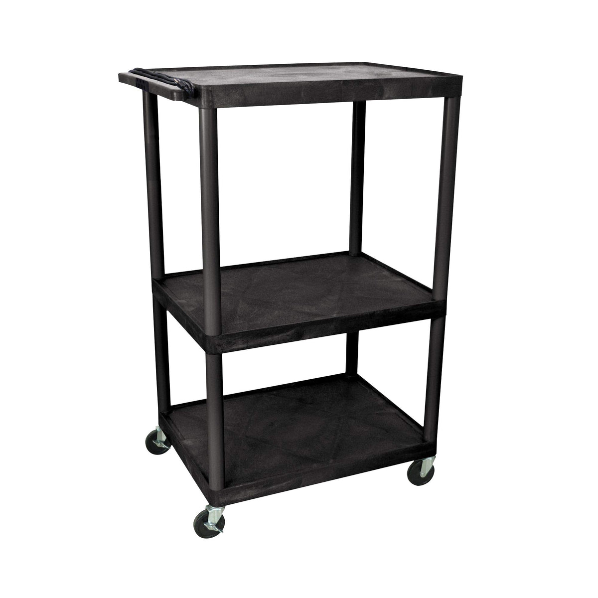 LUXOR LP54E-B 54&quot;H AV Cart - 3 Large Shelves Electric