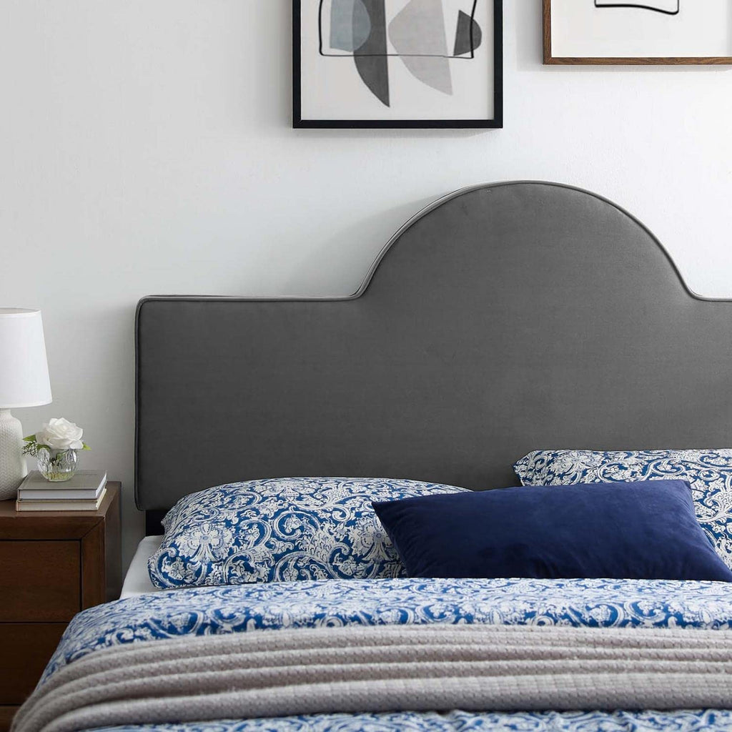 Modway Dawn Performance Velvet Headboard, Full/Queen, Charcoal