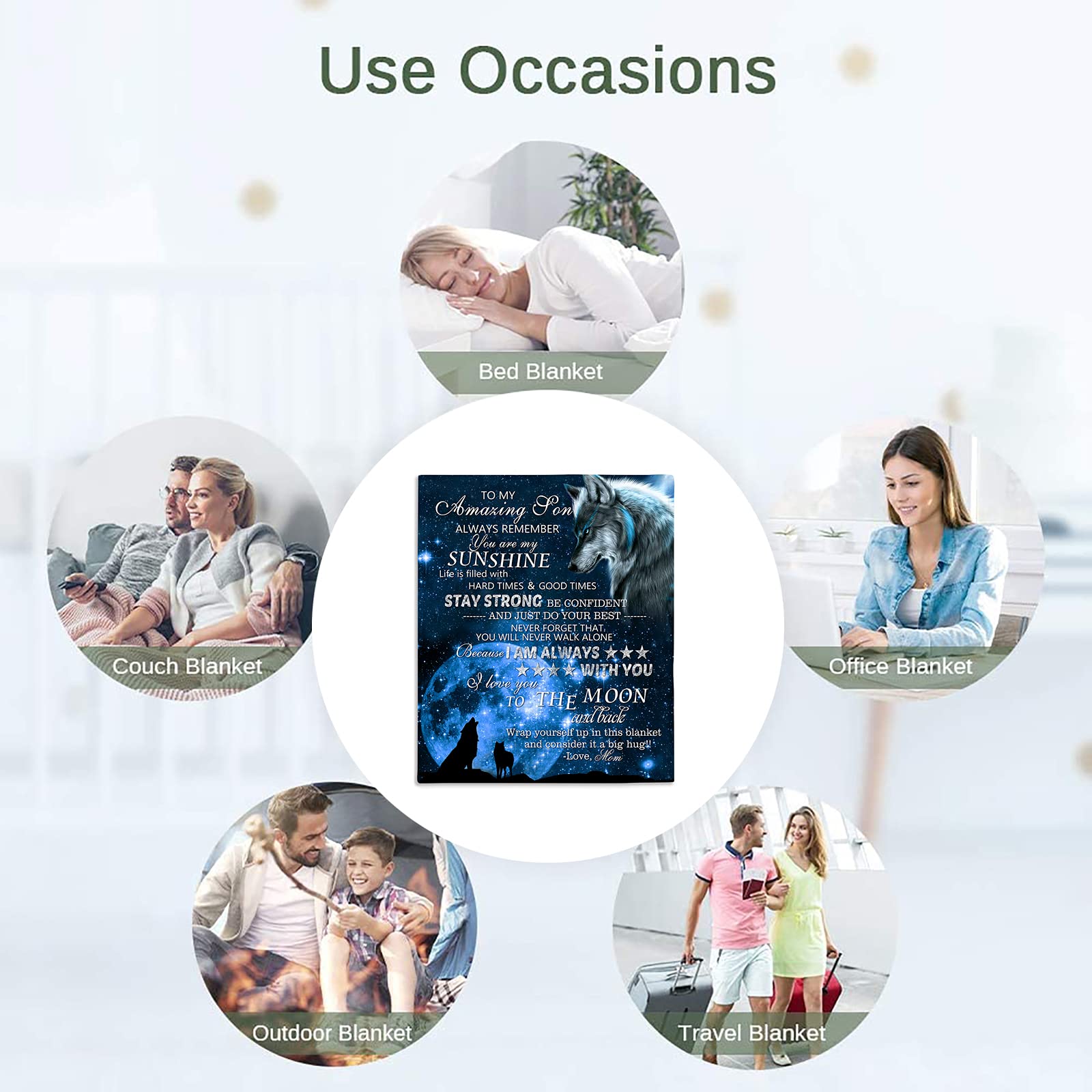 Joyloce To My Son Blanket From Mom | Super Soft Fleece Throw Blankets 50X40 Inches | Birthday Gifts For Son Back To School | Son