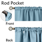 Bgment Rod Pocket And Back Tab Blackout Curtains For Bedroom - Thermal Insulated Room Darkening Curtains For Living Room, 2 Window Curtain Panels (52 X 84 Inch, Greyish Blue)