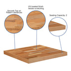 Flash Furniture Mayfair 24" Square Butcher Block Style Table Top, Natural