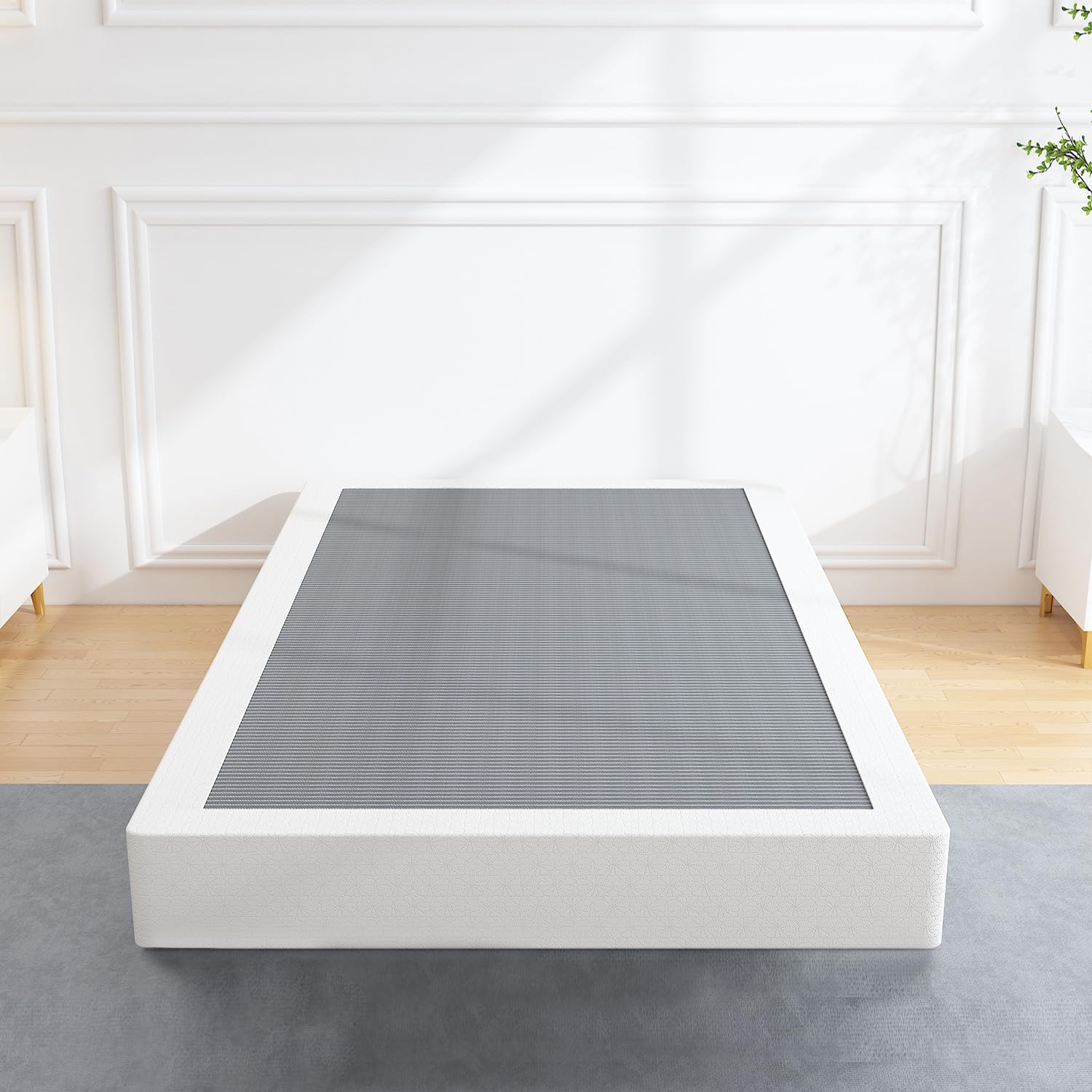 Aldrich 5 Inch Heavy Duty Metal Box Spring Mattress Foundation 1500Lbs Max Weight Capacity/Non-Slip/No Noise/Easy Assembly/Easy Clean Cover,Twin