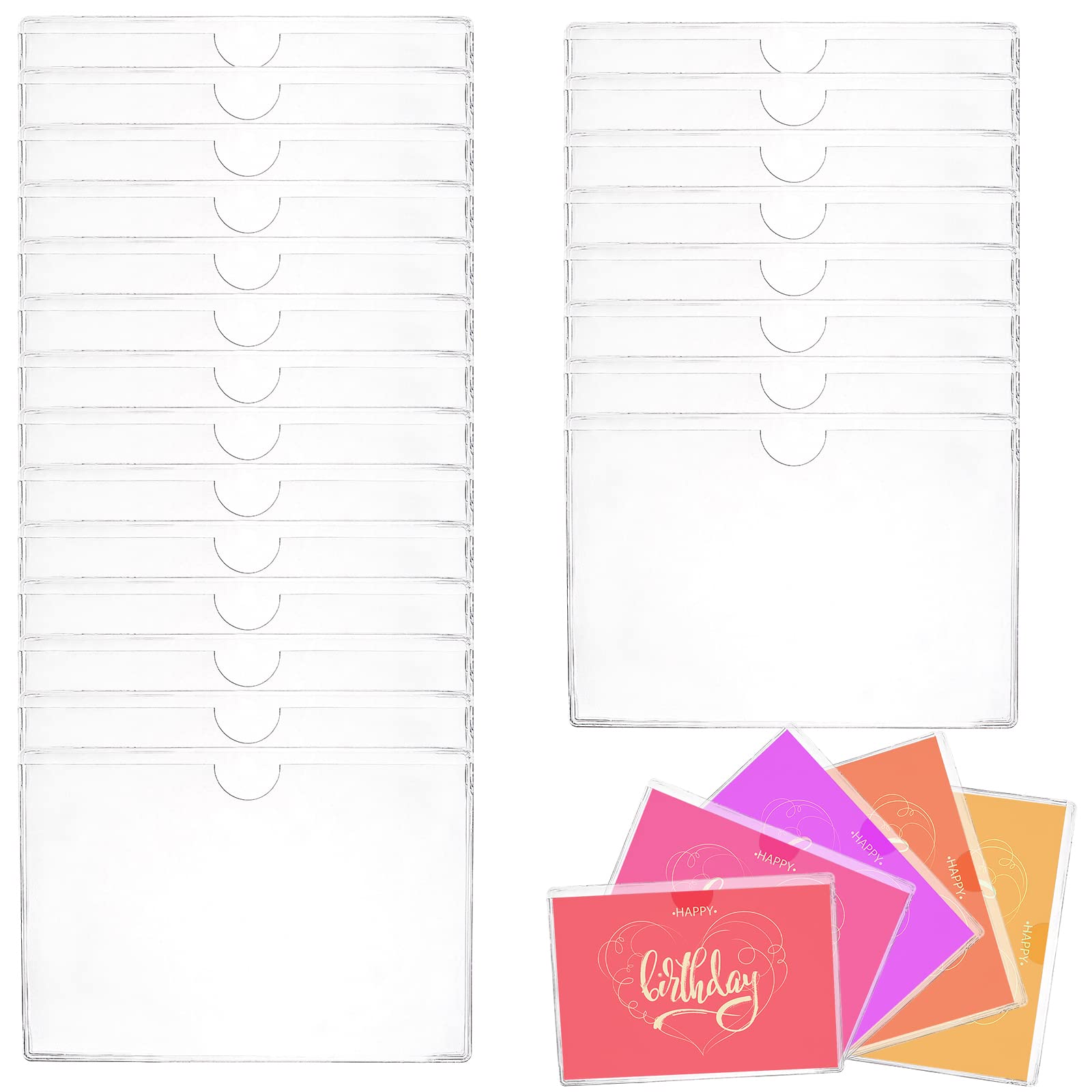 Hedume 100 Pack Self-Adhesive Index Card Pockets With Top Open For Loading, 5.4 X 3.7 In Clear Adhesive Plastic Sleeves, Organiz
