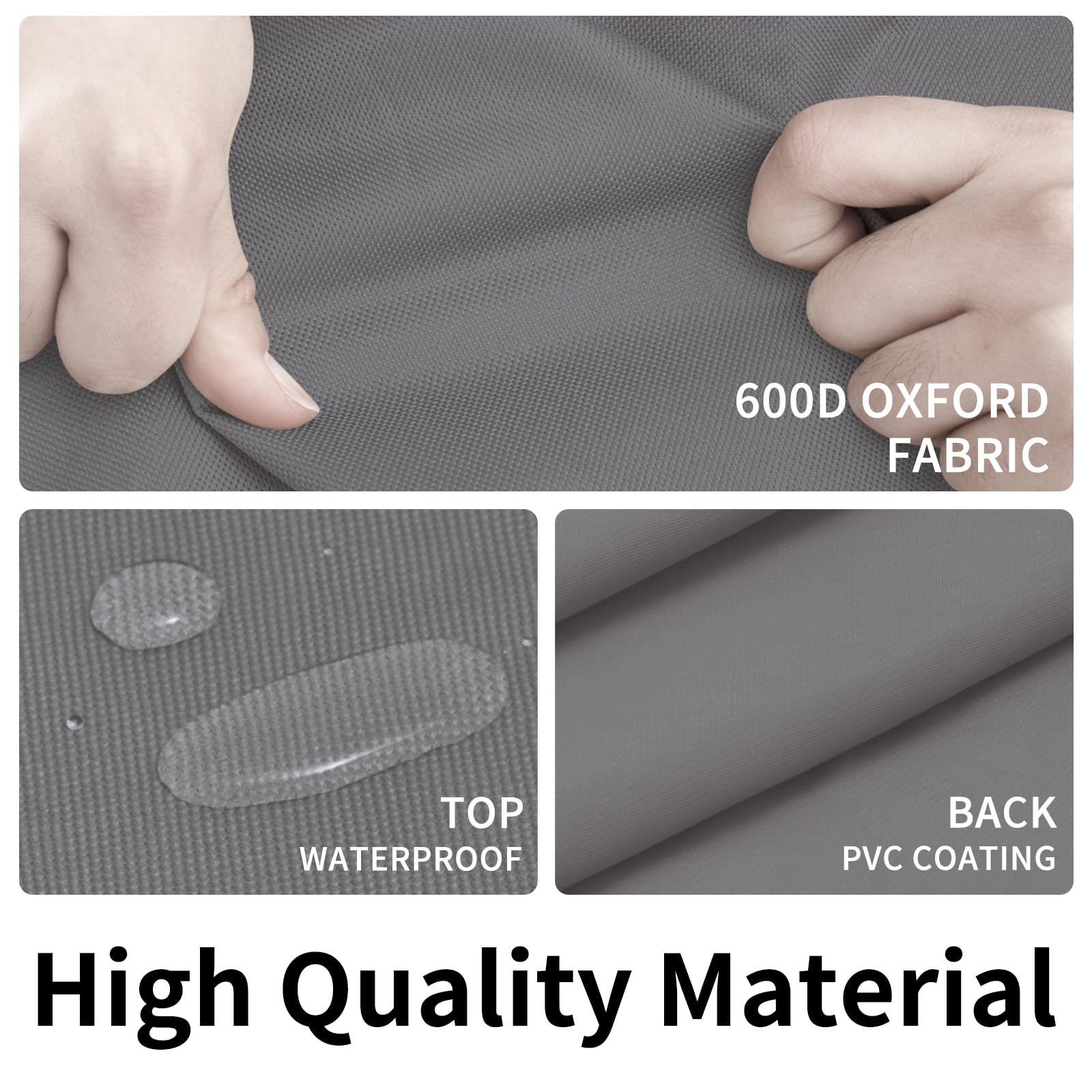 Easy-Going 600D Heavy Duty Patio Furniture Cover, Outdoor Square Table And Chair Set Cover, Waterproof Outdoor Sectional Set Cover (64'L X 64'W X 28'H, Grey)