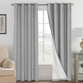 H.VERSAILTEX Linen Blackout Curtains 96 Inches Long, 100% Absolutely Blackout Thermal Insulated Textured Linen Look Curtain Drap