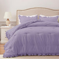 Harborest Twin Comforter Set Lavender - Ruffle Comforter For Twin Size Bed, Fluffy Twin Size Comforter Set For All Seasons, 2 Pi