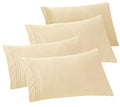 Elegant Comfort 4-Pack Solid Pillowcases 1500 Thread Count Egyptian Quality - Easy Care, Smooth Weave, Wrinkle And Stain Resistant, Easy Slip-On, 4-Piece Set, King Pillowcase, Cream