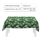 Lvtxiii Outdoor Tablecloth With Umbrella Hole And Zipper, 60 X 84 Inch Water-Repellent Patio Table Cloth, Rectangle Table Covers For Backyard Garden, Swaying Palms Green