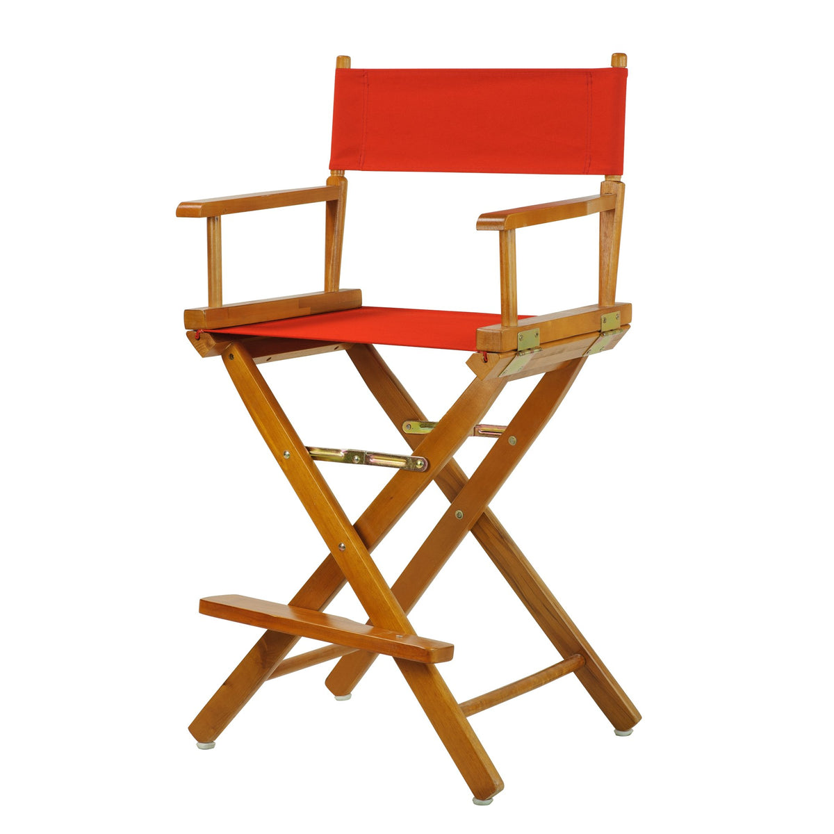 Casual Home 24&quot; Director'S Chair Honey Oak Frame-With Red Canvas, Counter Height