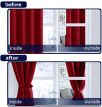 Hiasan Christmas Blackout Curtains 84 Inches Long 2 Panels, Thermal Insulated Window Treatment Sewn With Tiebacks, Back Tab & Ro