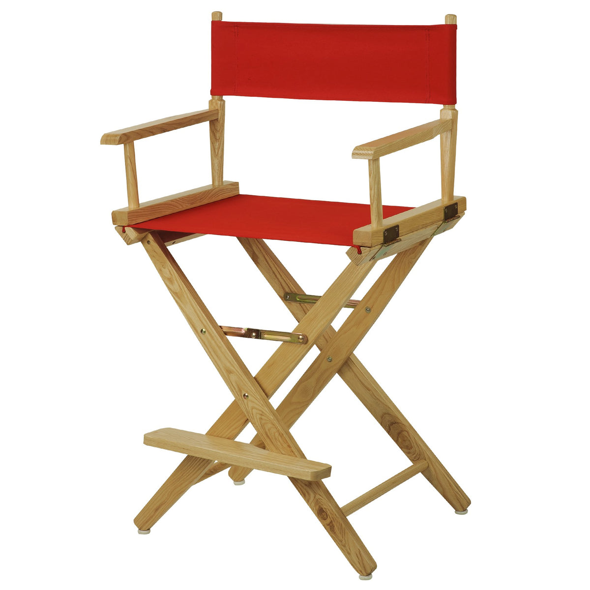 American Trails Extra-Wide Premium 24&quot; Director'S Chair Natural Frame With Red Canvas, Counter Height