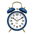 SHARP Twin Bell Alarm Clock, Loud Alarm Great for Heavy Sleepers - Stylish Matte Finish with Rustic Bronze Accents, Battery Oper